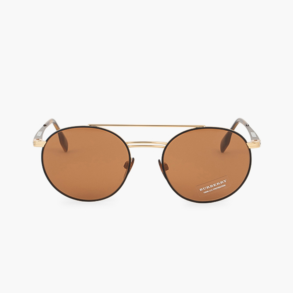 

Burberry Gold Round Aviator Sunglasses