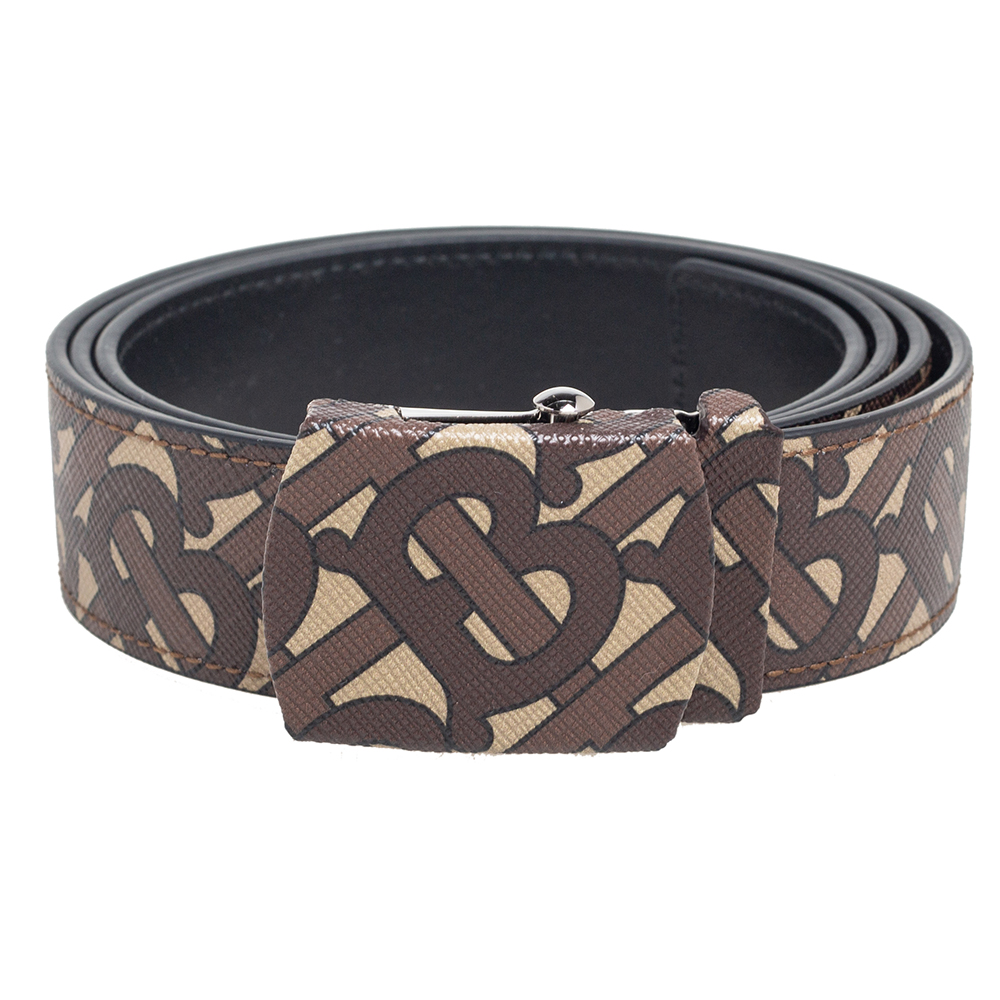 

Burberry Brown TB Monogram Coated Canvas Buckle Belt