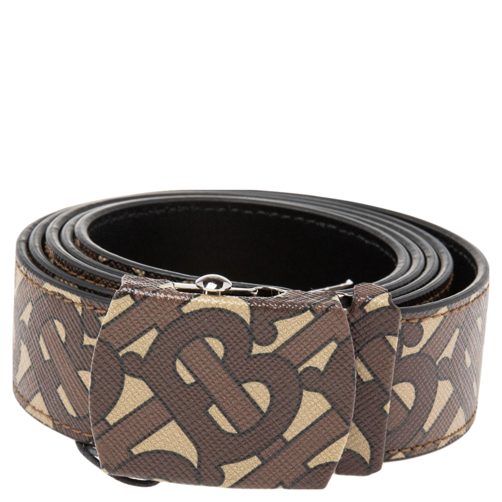 

Burberry Brown TB Monogram Coated Canvas Buckle Belt