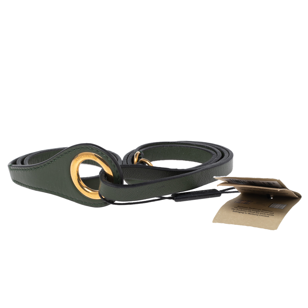 

Burberry Green Leather Grommet Waist Belt