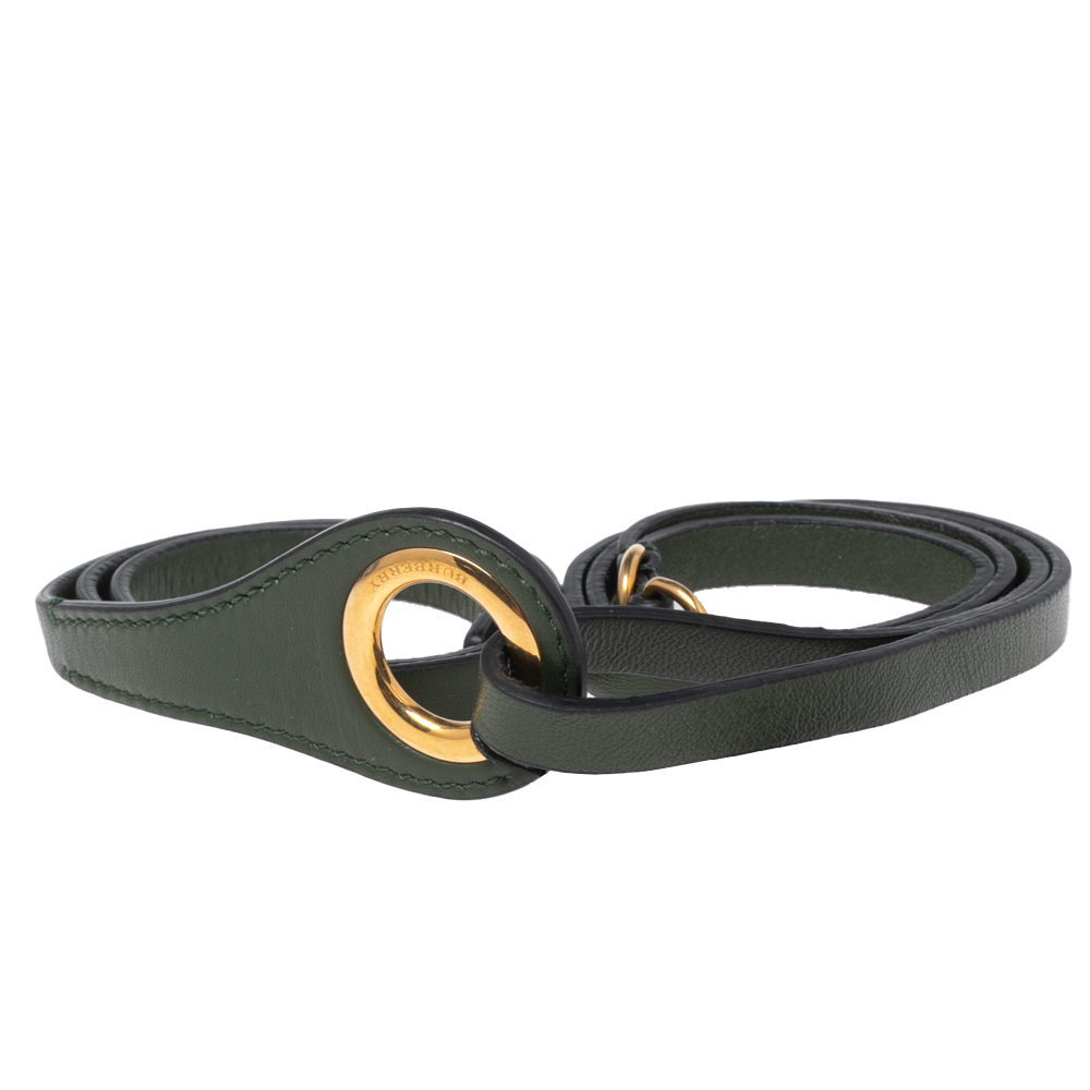 

Burberry Green Leather Grommet Waist Belt