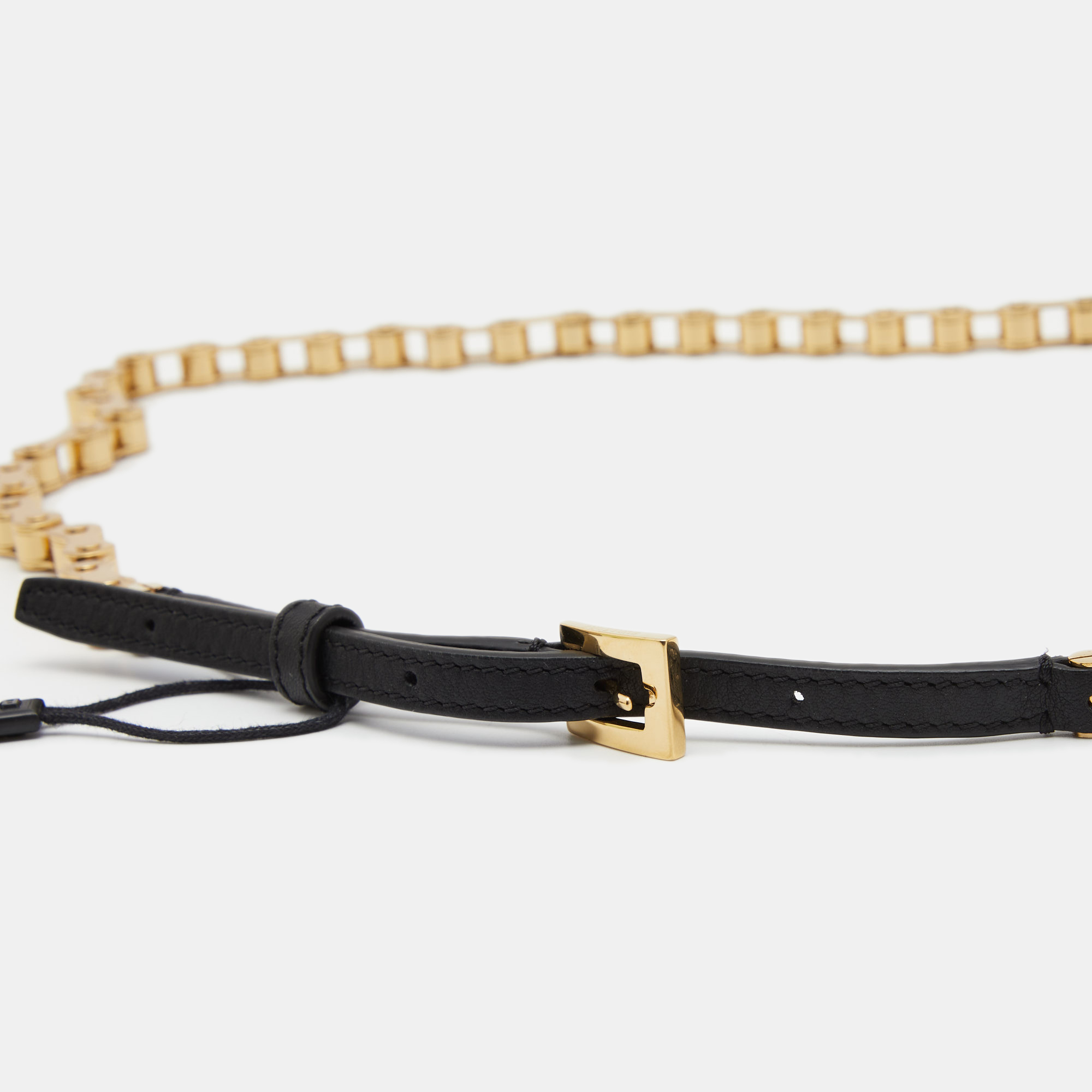 

Burberry Black Leather Bike Chain Belt