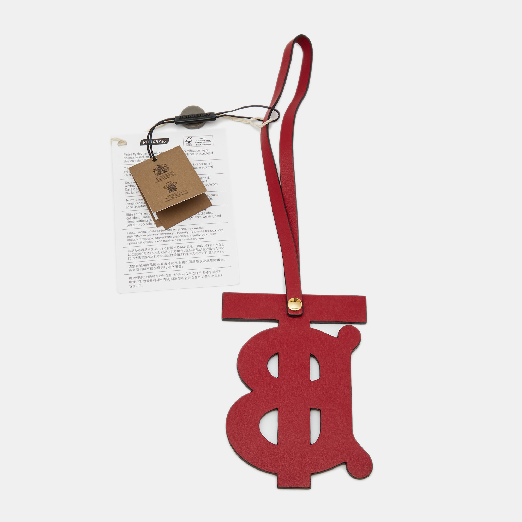

Burberry Red Leather TB Bag Charm