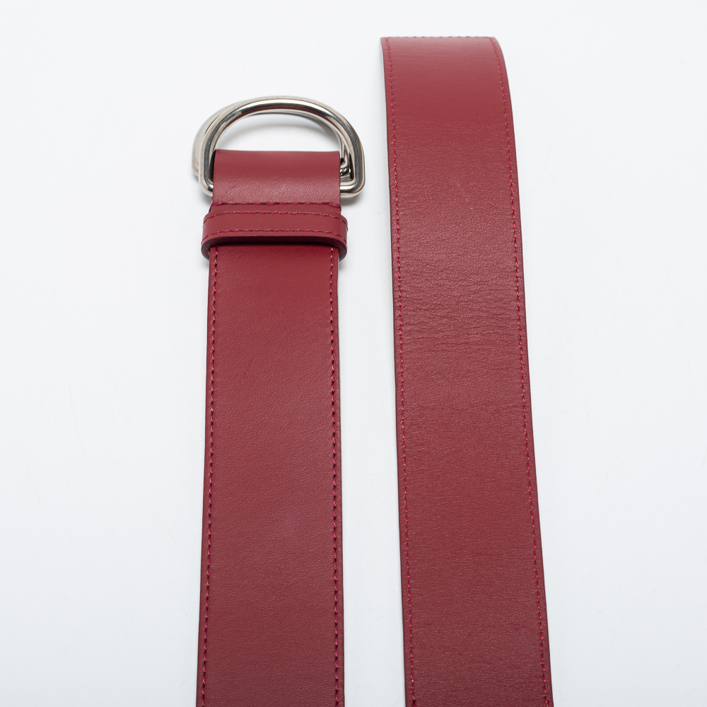 

Burberry Wine Red/Ivory Leather Double D Ring Waist Reversible Belt