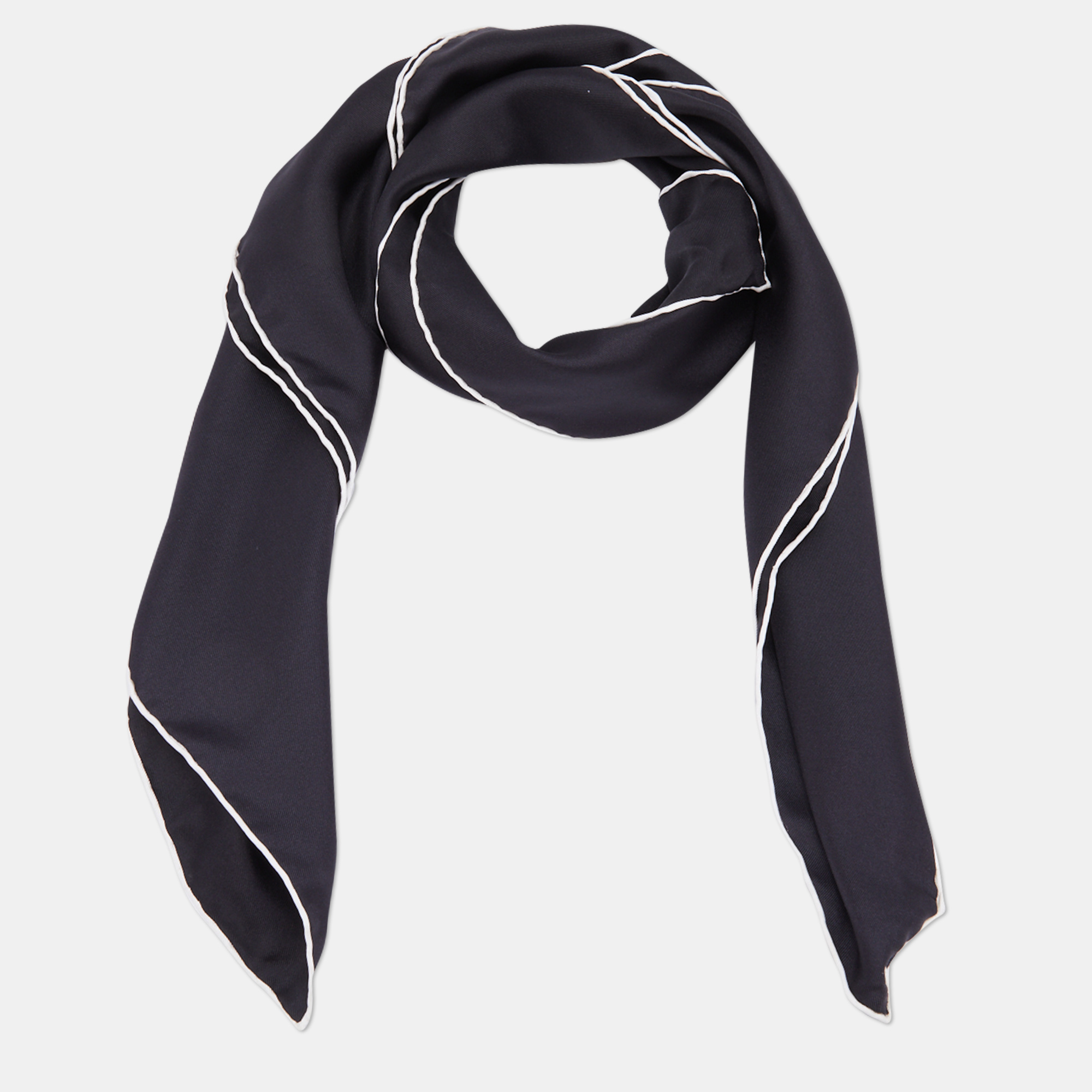 

Burberry Black Horseferry inverse Printed Silk Square Scarf