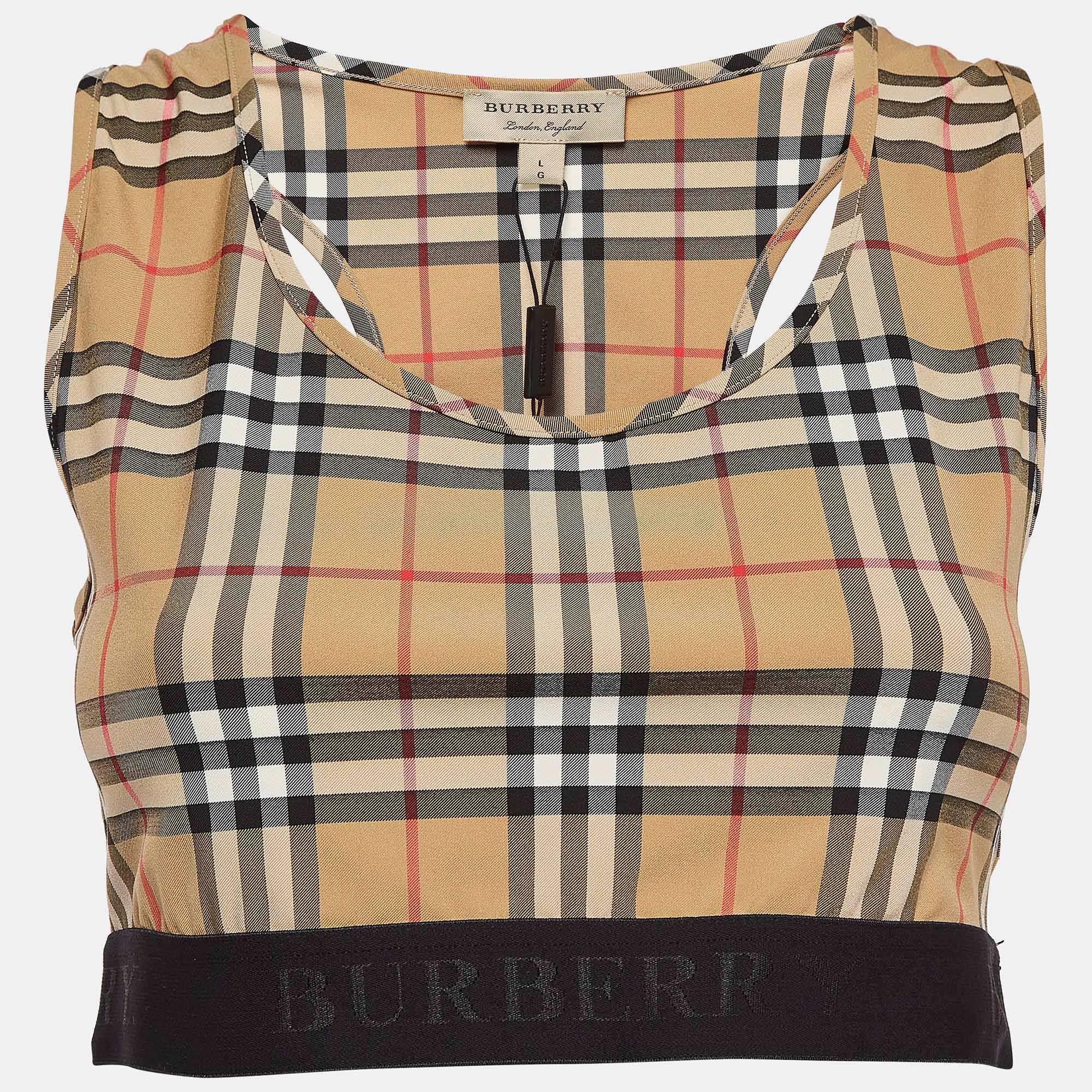 

Burberry Brown  Dalby Nylon Crop Top L