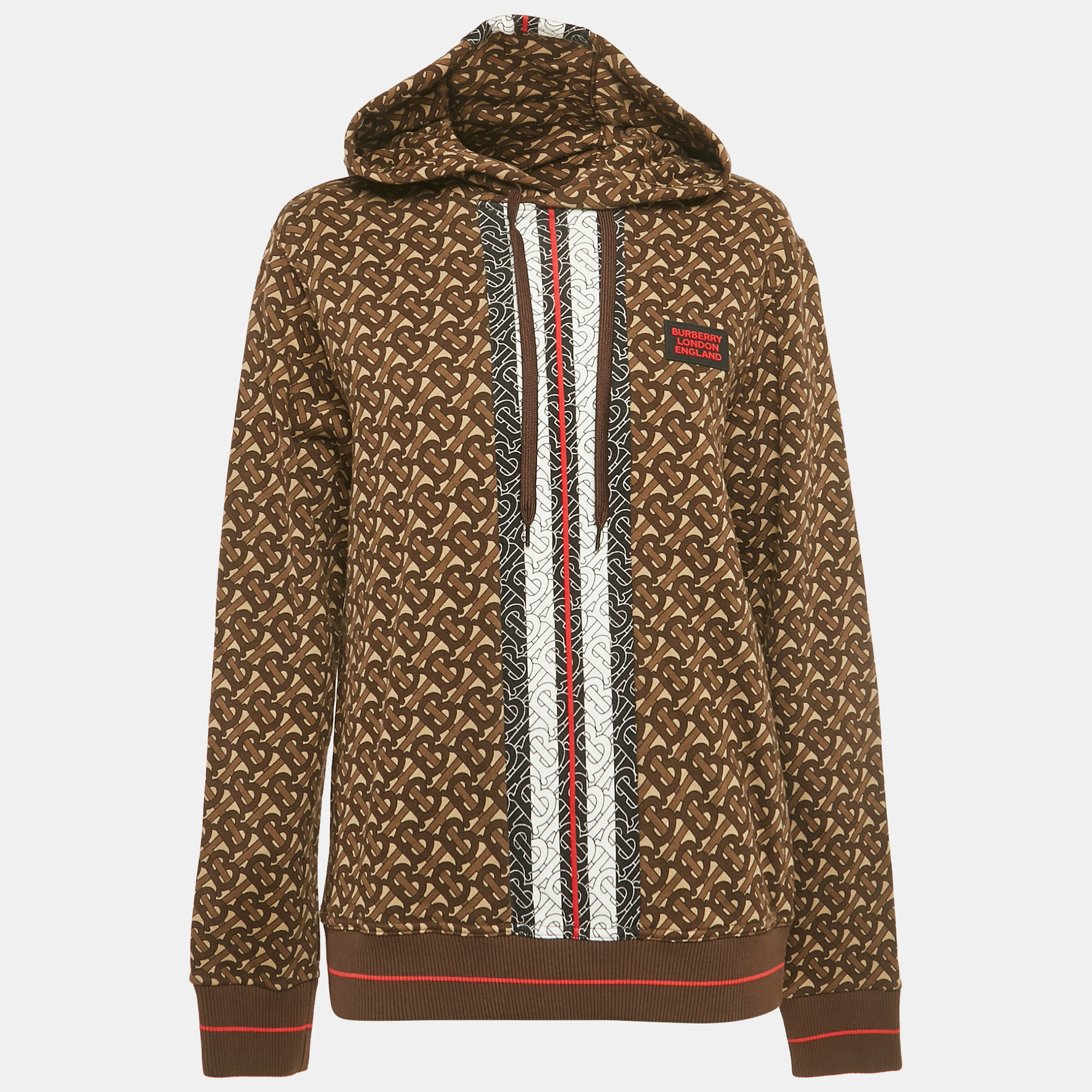 

Burberry Bridle Brown TB Monogram Print Cotton Hoodie XS