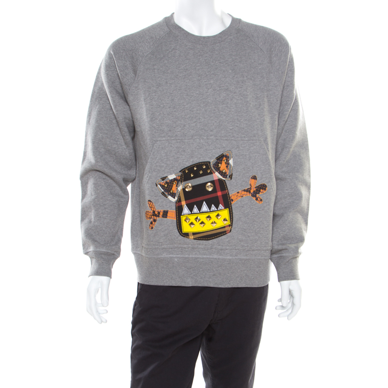 Burberry Grey Monster Embellished Beastly Sweatshirt M Burberry | TLC