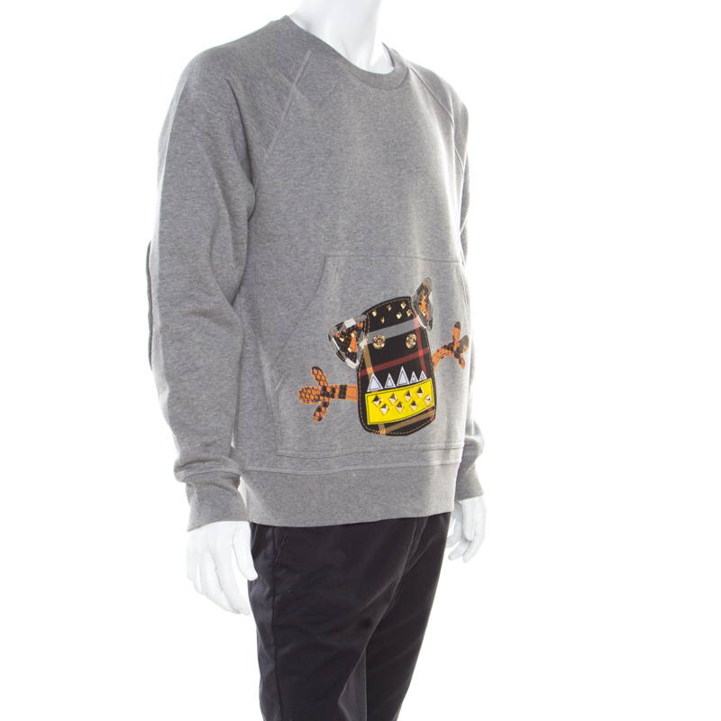 

Burberry Grey Monster Embellished Beastly Sweatshirt