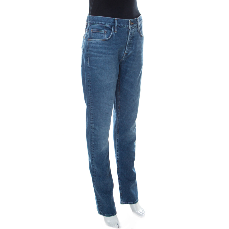 

Burberry Blue Medium Wash Denim Straight Fit Jeans