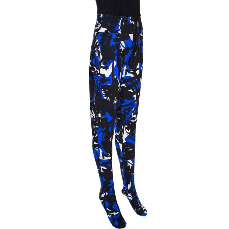 

Burberry Blue Graffiti Print Stretch Jersey Footed Leggings