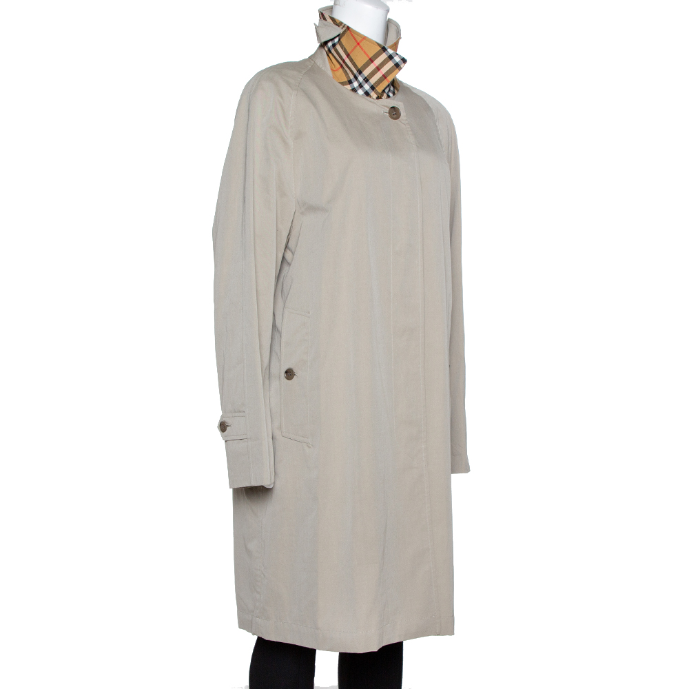 

Burberry Sandstone Cotton The Camden Car Coat, Beige