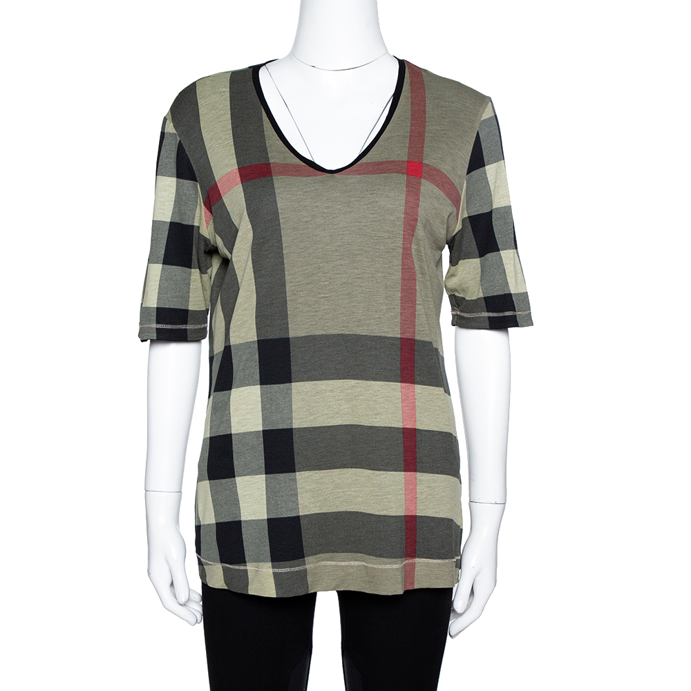 

Burberry Black & Moss Green Modal Reversible Layered Top