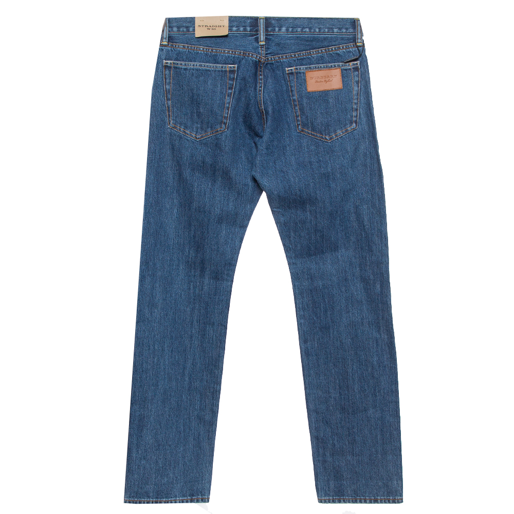 

Burberry Indigo Medium Wash Denim Farndon Straight Jeans, Blue
