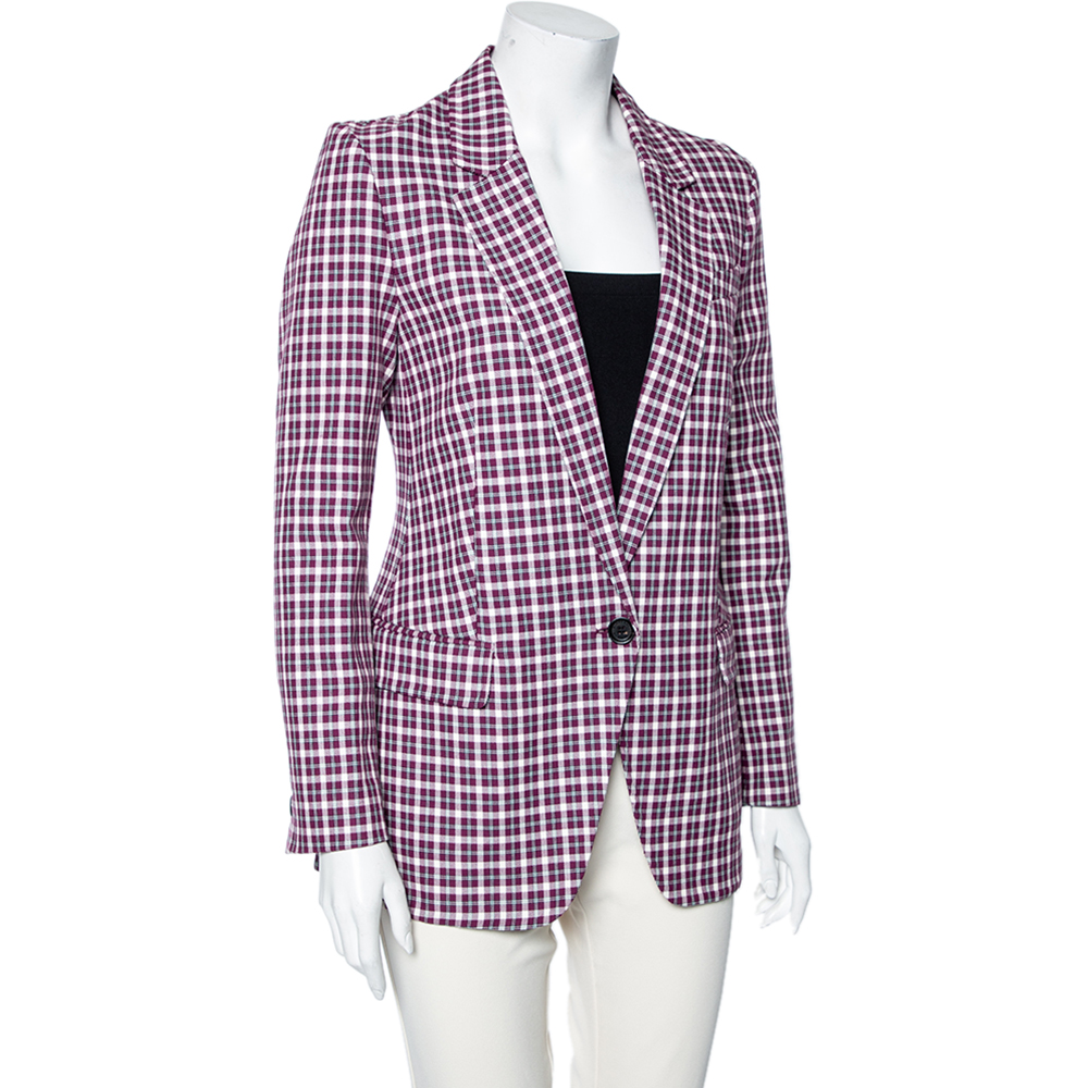 

Burberry Purple Plaided Cotton Blazer