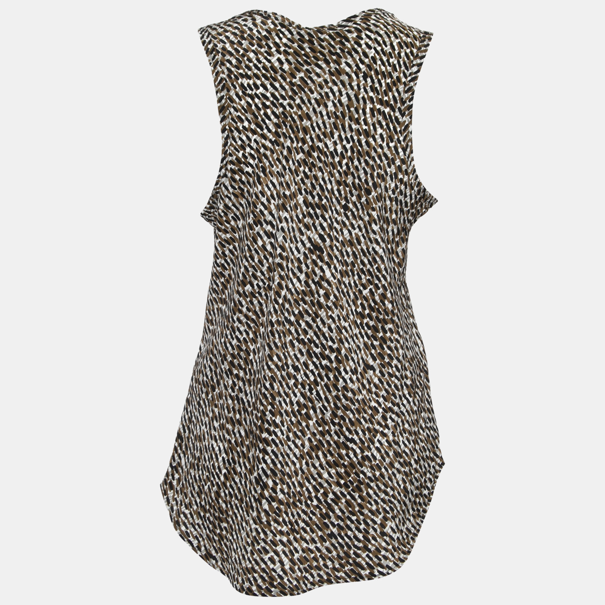 

Burberry Brit Sand Brown Printed Silk Sleeveless Top