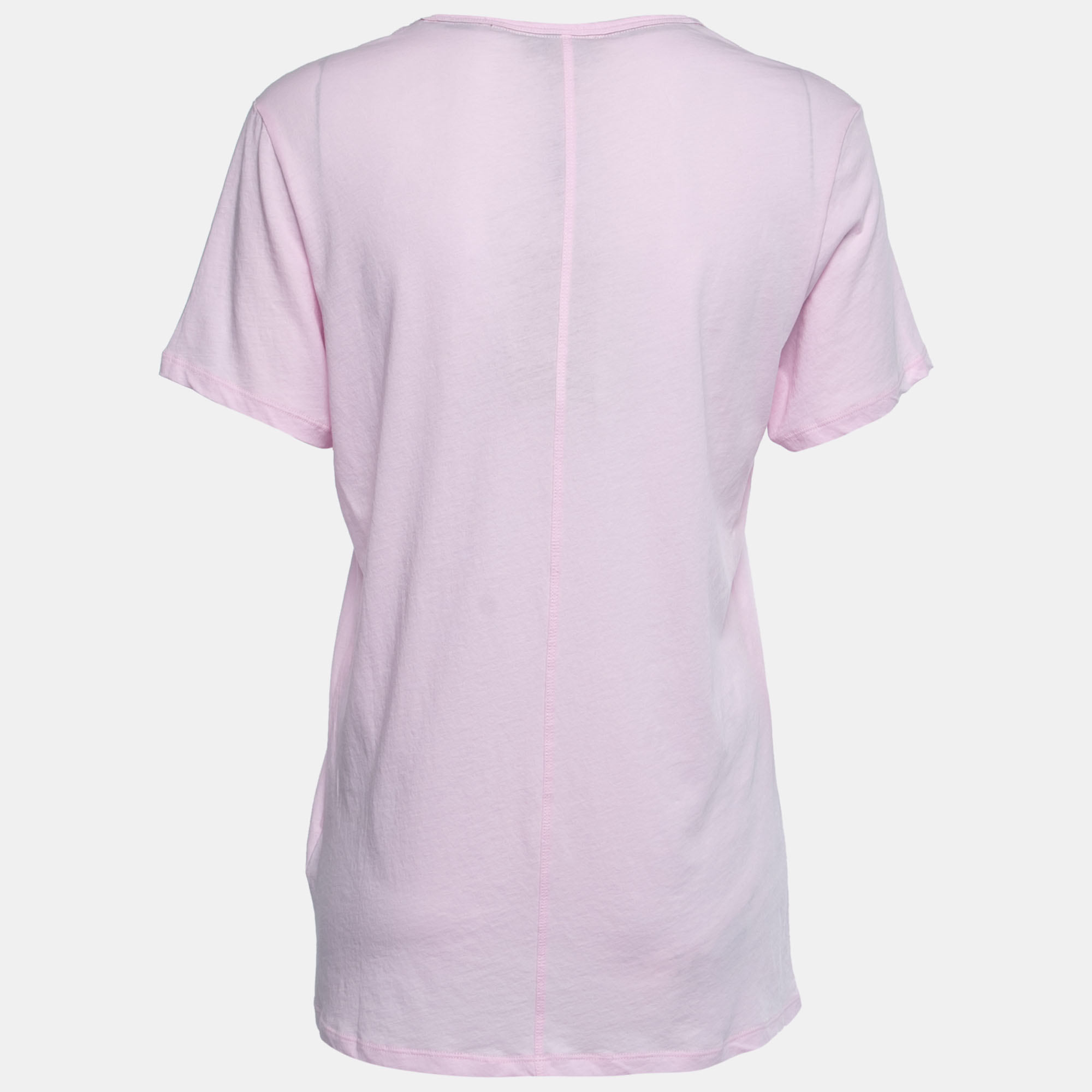 

Burberry Pink Cotton V-Neck T-Shirt