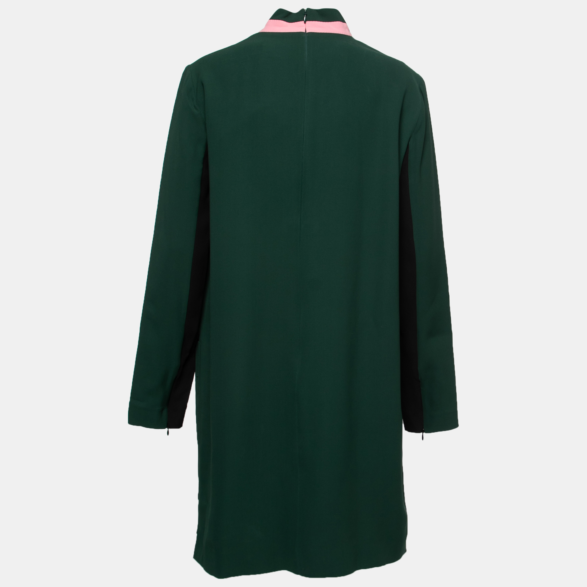 

Burberry Dark Green Crepe Mock Neck Midi Dress