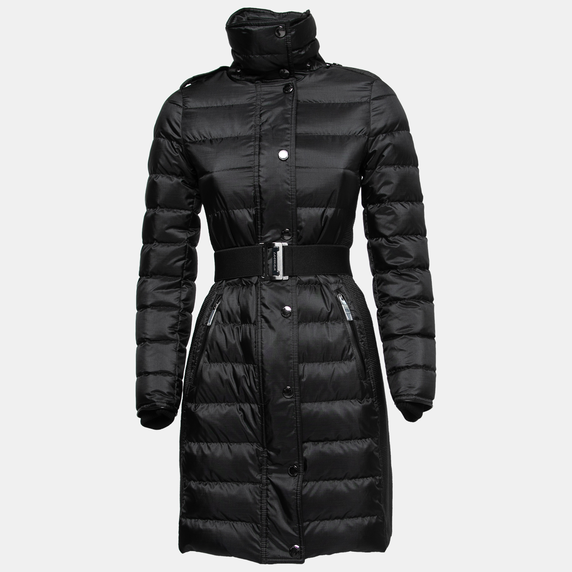 

Burberry Black Synthetic Belted Quilted Puffer Jacket