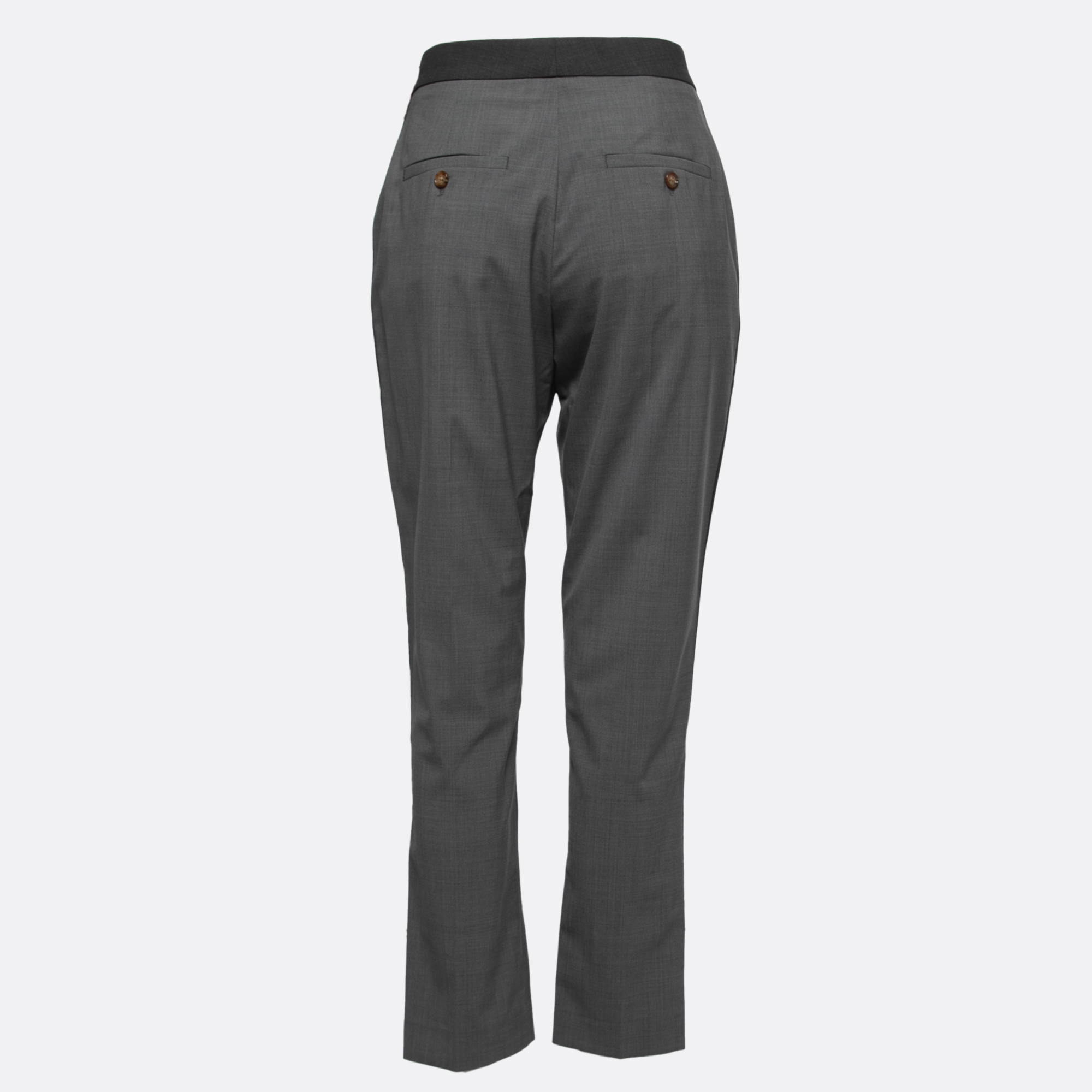 

Burberry Grey Crepe Wool Side Stripe Trousers