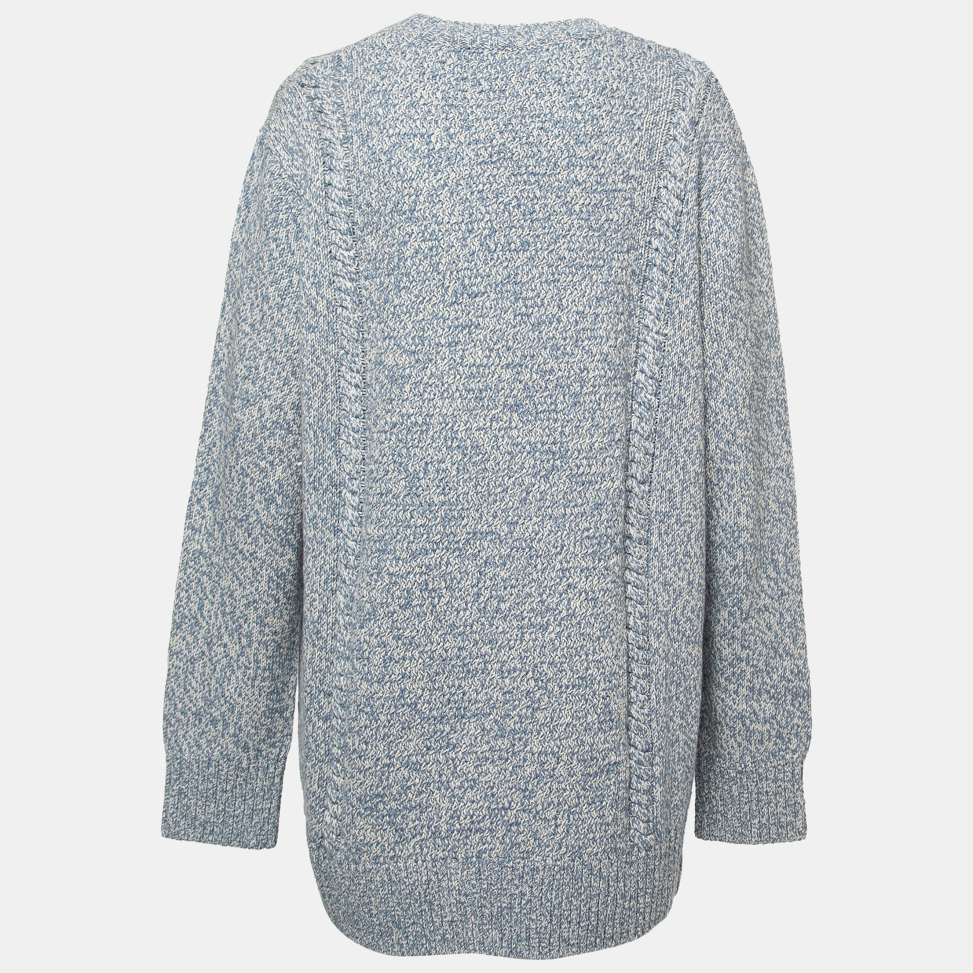 

Burberry Blue Logo Print Knitted Sweater