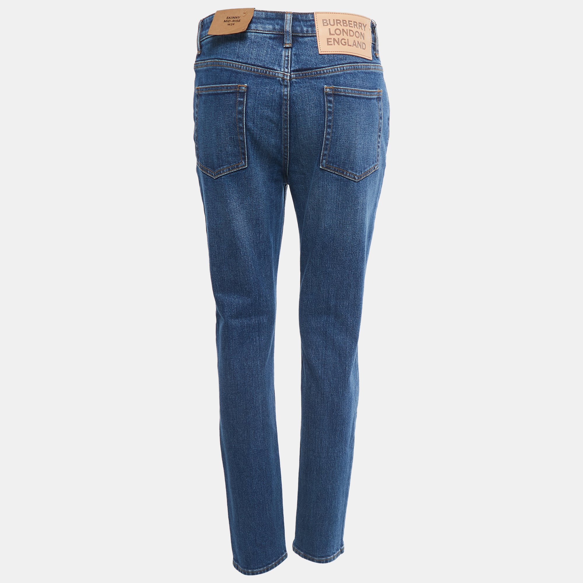 

Burberry Blue Washed Denim Skinny Mid-Rise Jeans  Waist 30