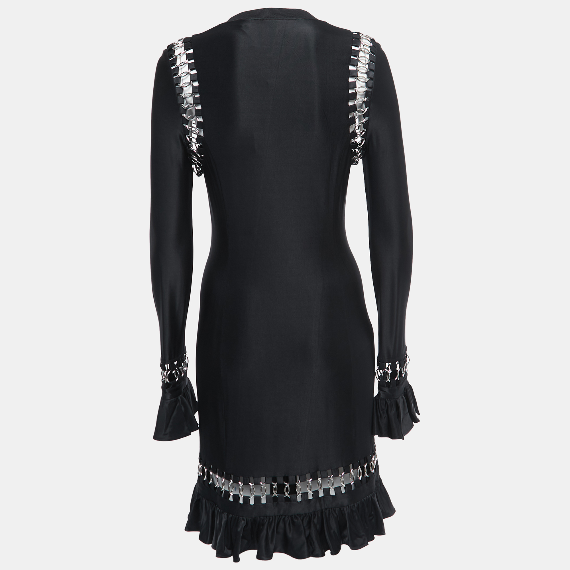 

Burberry Black Jersey Chain Detailed Short Dress