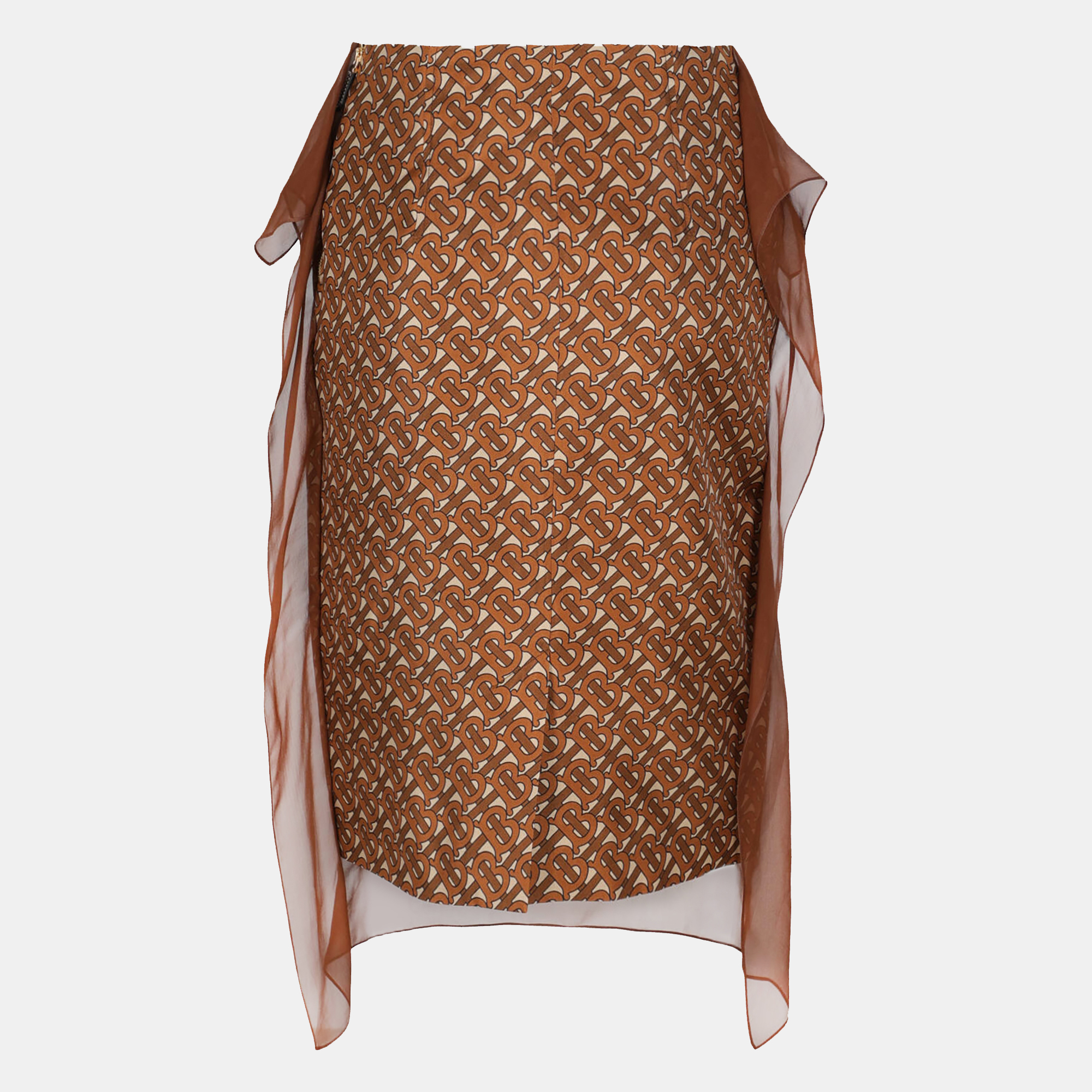 

Burberry Women's Silk Midi Skirt - Beige