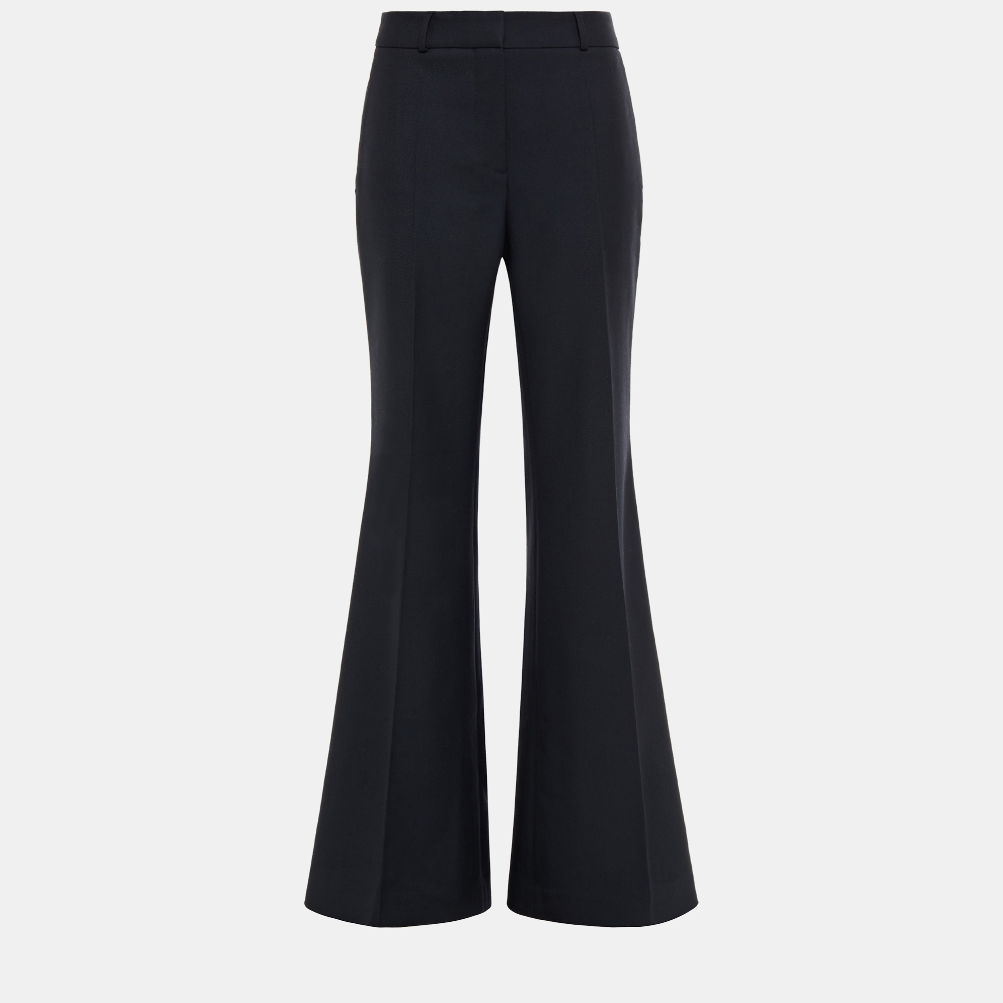 Pre-owned Burberry Black Wool Flared Pants Size 4