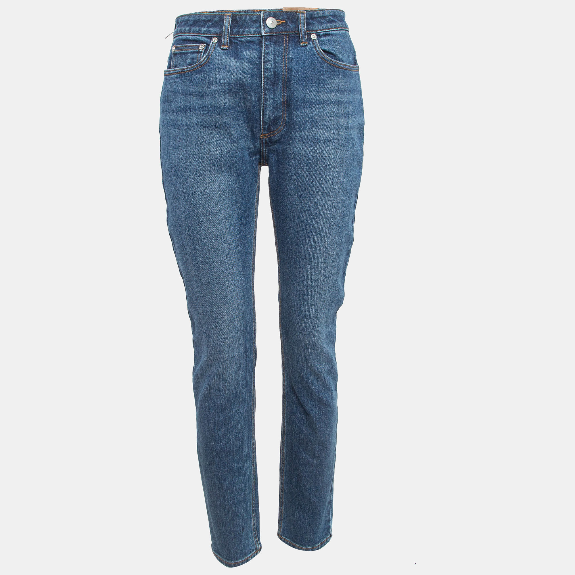 

Burberry Blue Denim Mid-Rise Skinny Jeans  Waist 29, Black