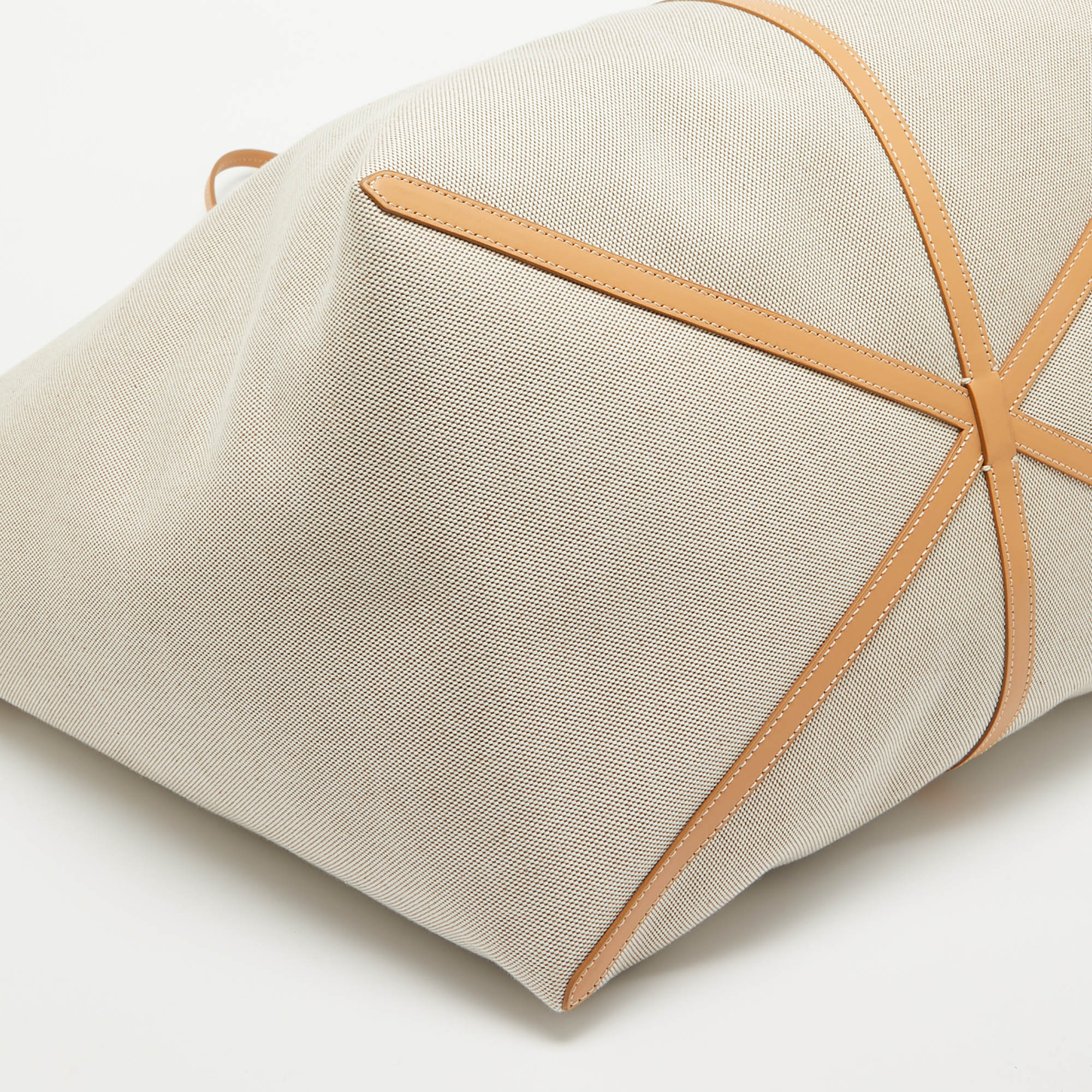 Burberry Beige Canvas and Leather XL Beach Tote 