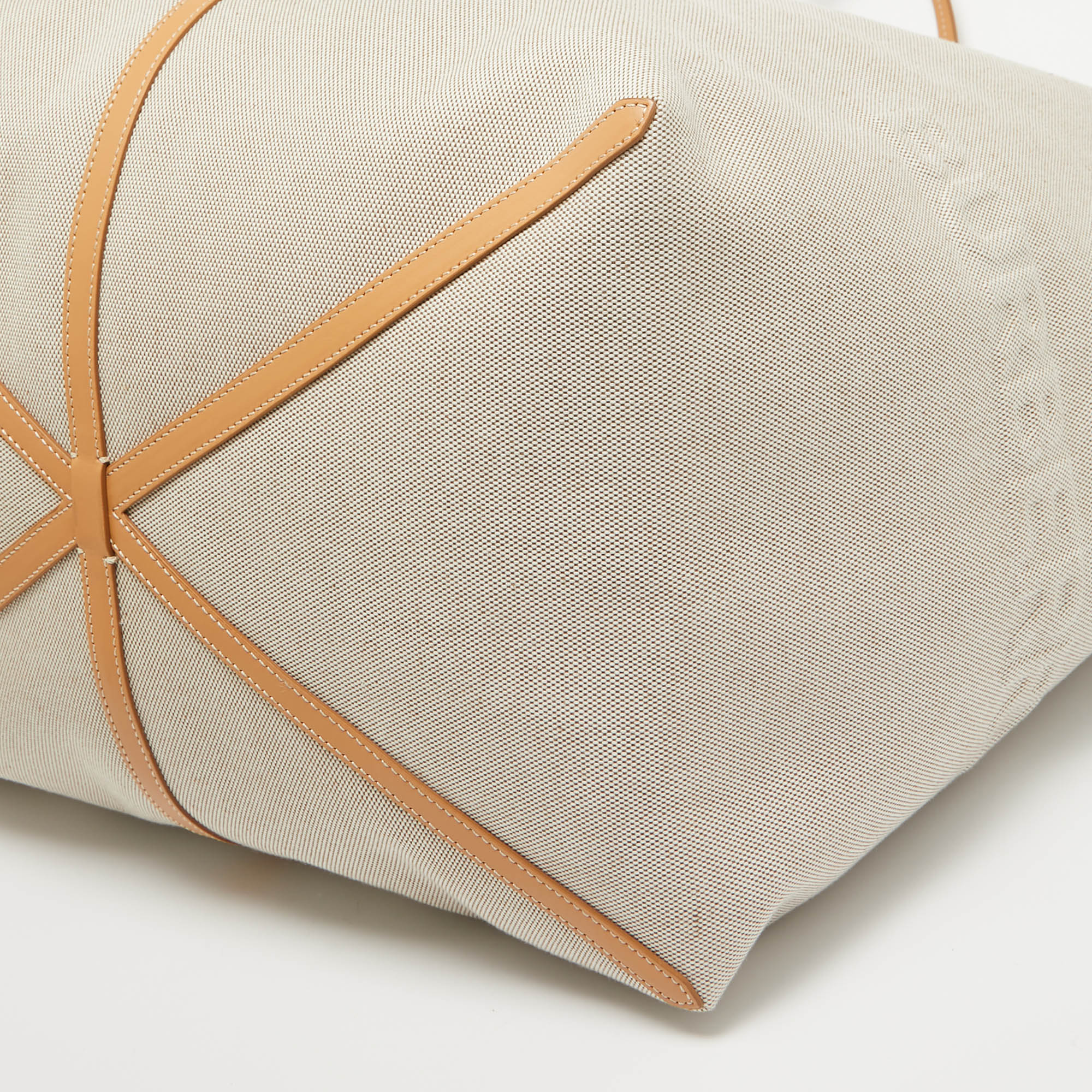 Burberry Beige Canvas and Leather XL Beach Tote 