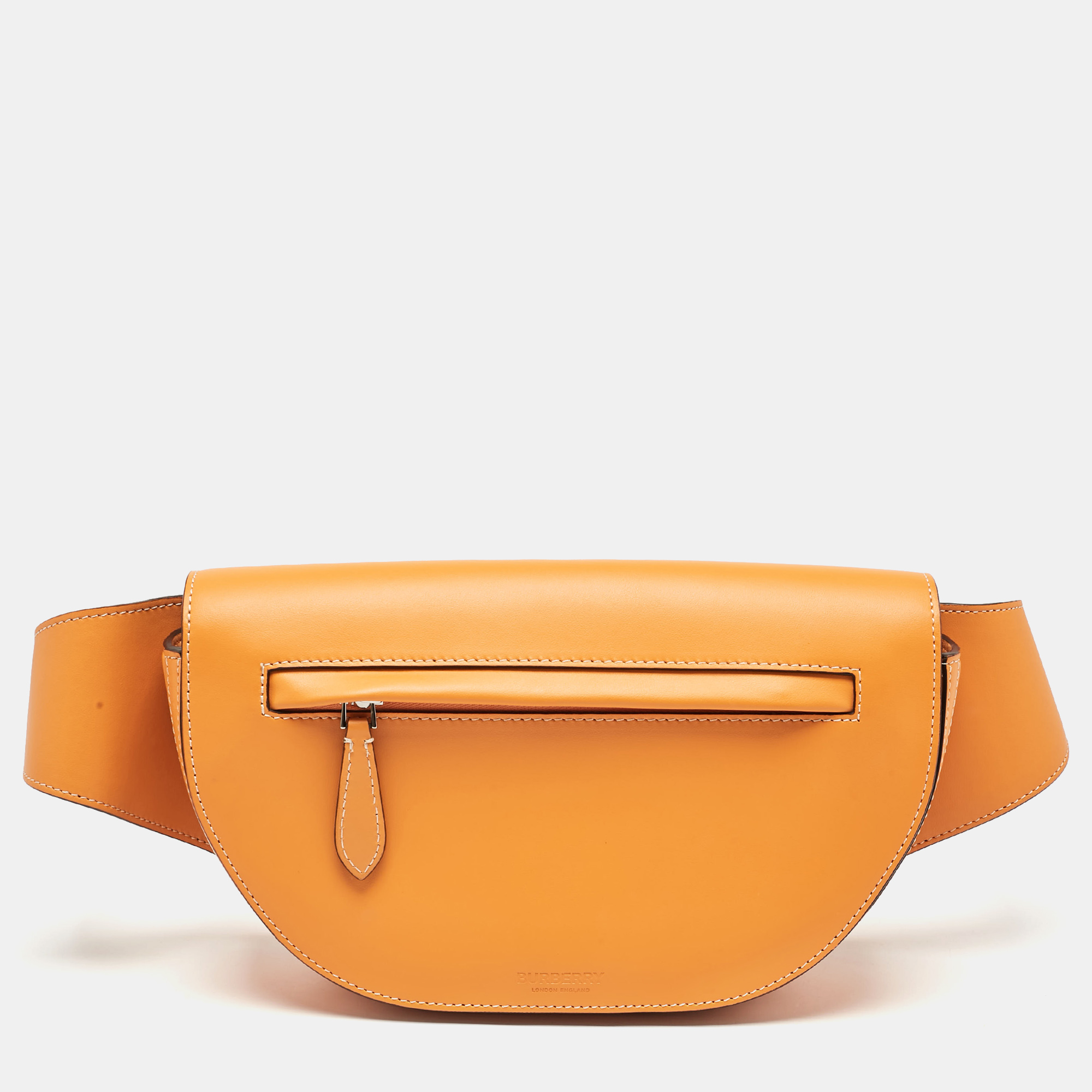 

Burberry Orange Leather Small Olympia Bumbag