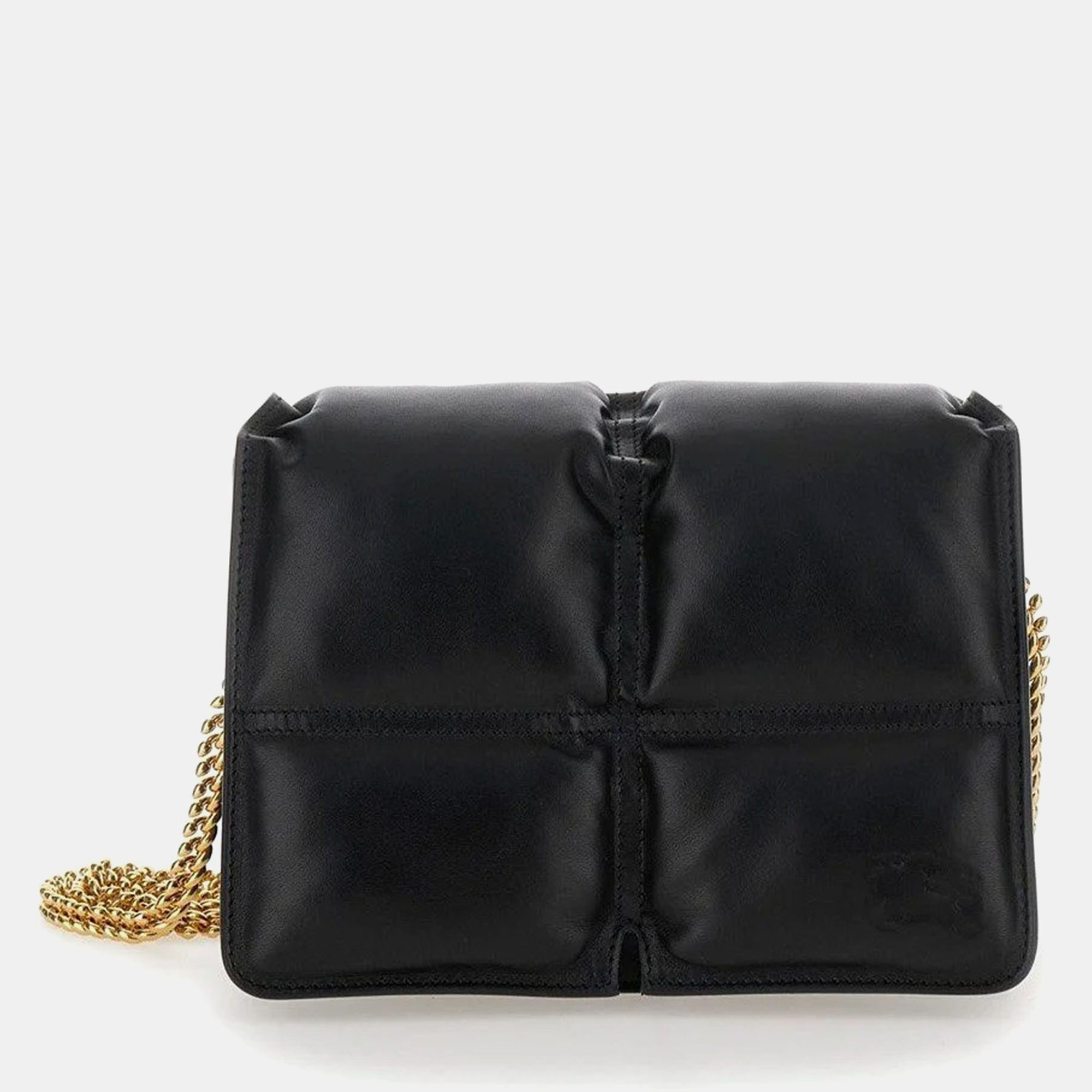 

Burberry Black Lamb Snip Quilted Chain-Link Crossbody Bag