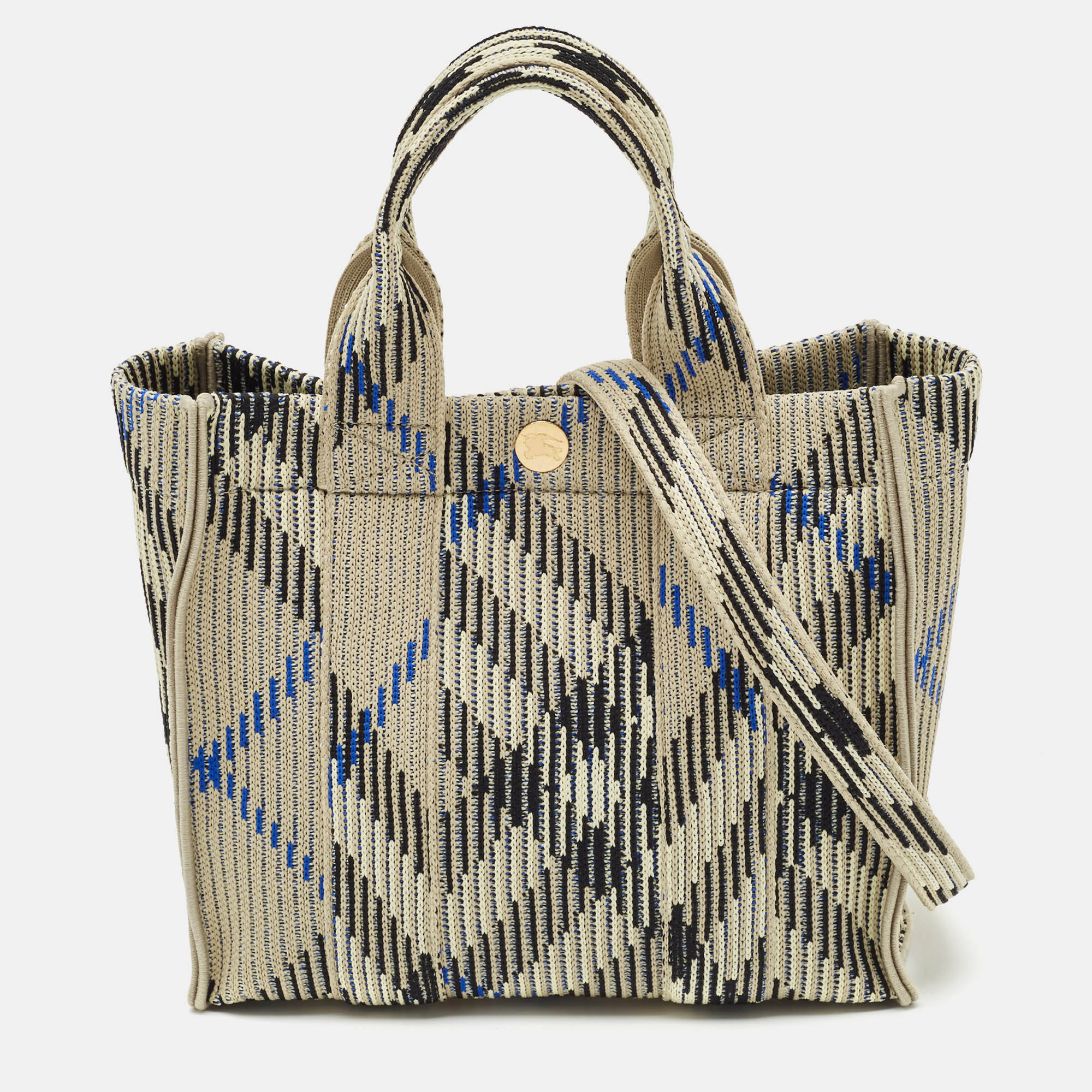 

Burberry Grey Knitted Checked Mini Tote