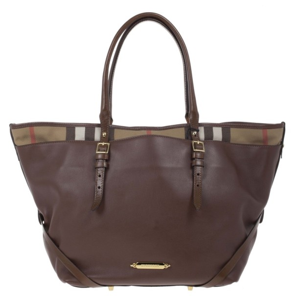 Burberry House Check Canvas and Soft Leather Salisbury Tote