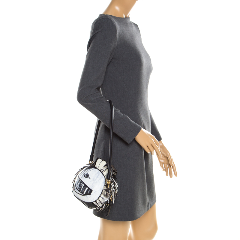 

Burberry Black/White Leather and Snakeskin Pallas Head Shoulder Bag