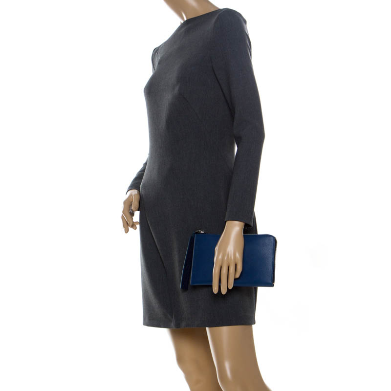 

Burberry Blue Leather Wristlet Clutch