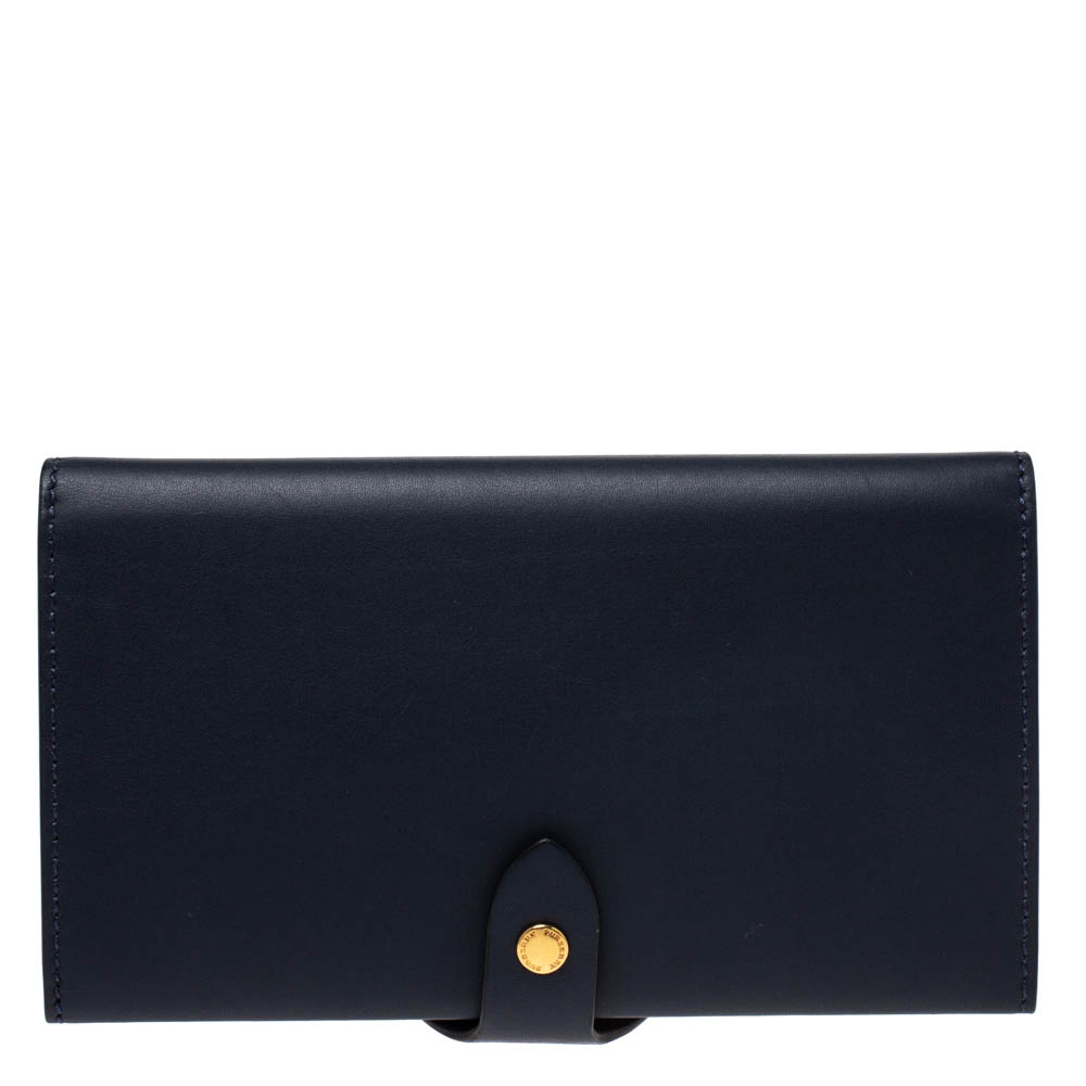 Burberry Dark Indigo Leather Harlow Continental Wallet