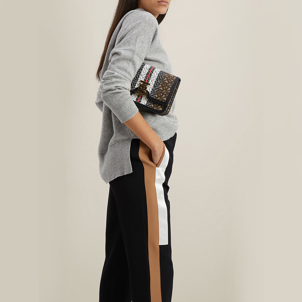 

Burberry Brown TB-Print Canvas and Leather Crossbody Bag