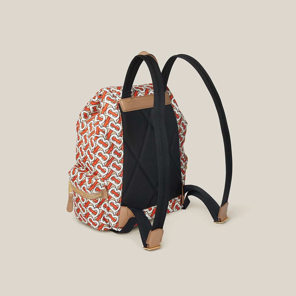 

Burberry Multicoloured TB Logo-Print Leather-Trimmed Mini Backpack, Multicolor