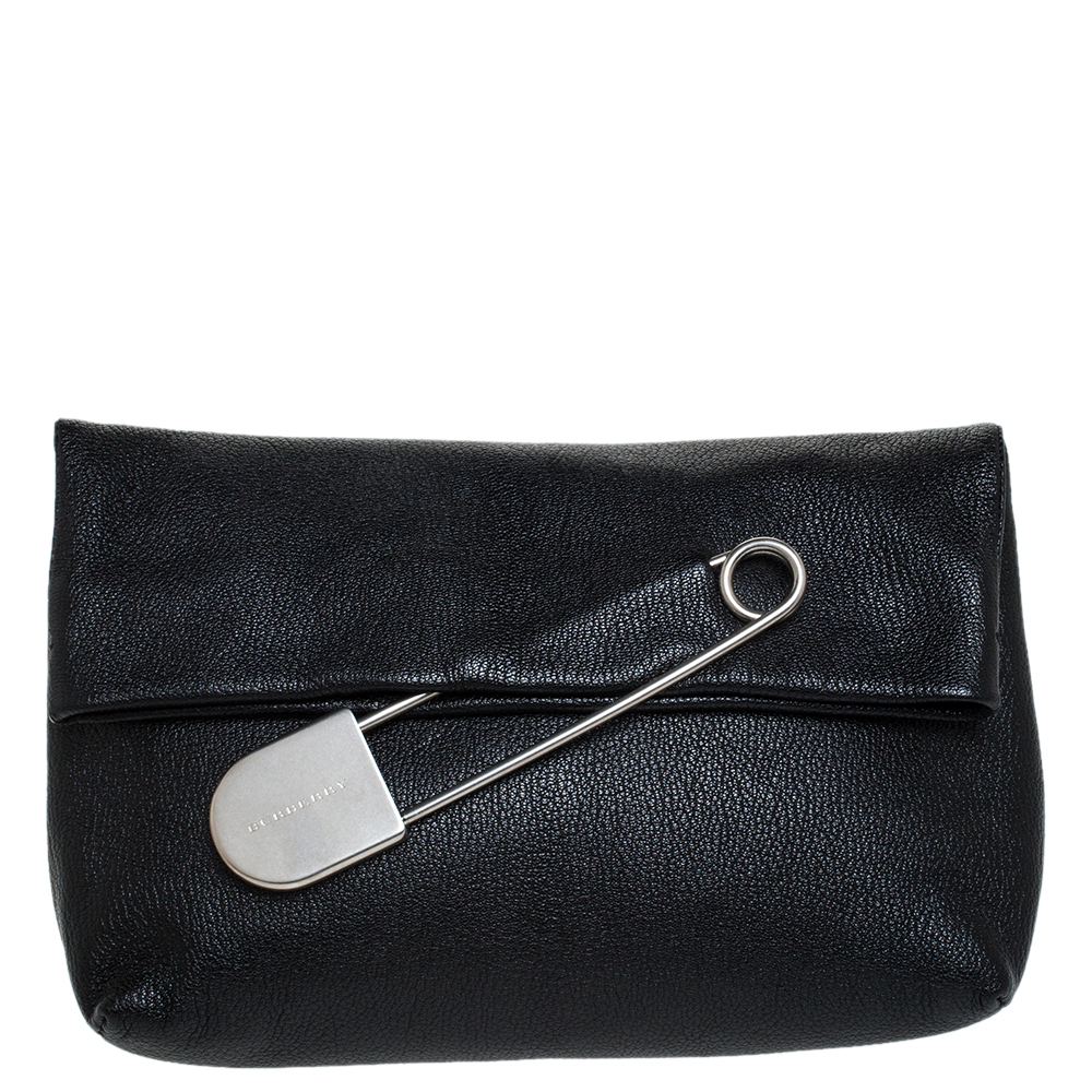 burberry safety pin clutch