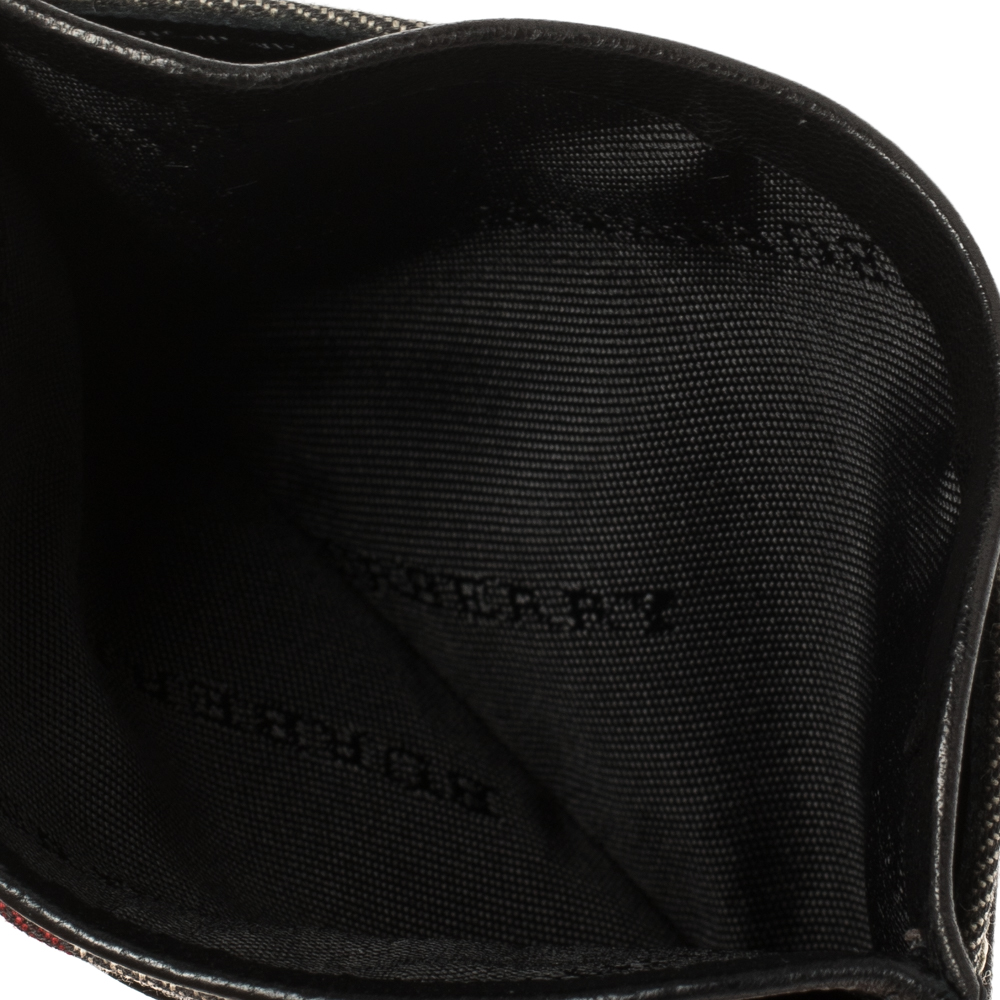 

Burberry Black Leather and Check Canvas Izzy Card Holder