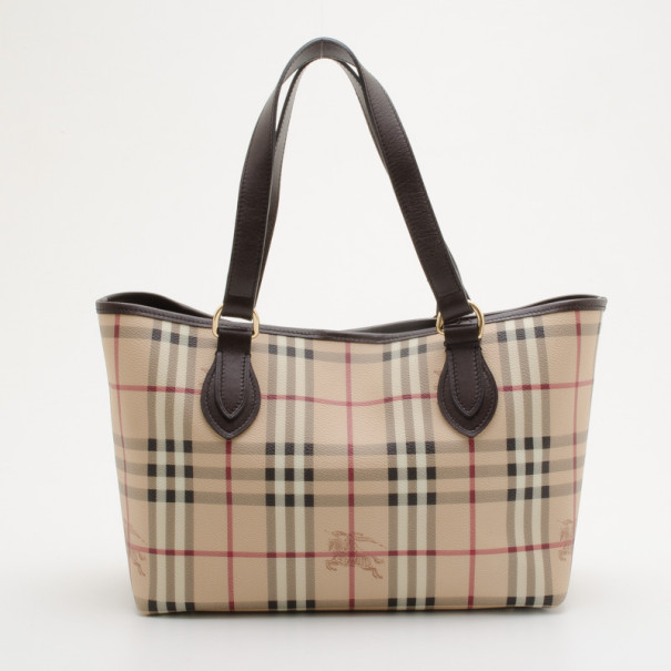 Pre Owned Burberry Medium Haymarket Check Tote 