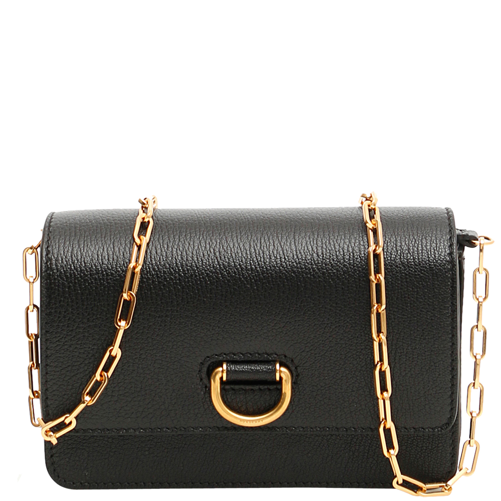Preowned Burberry Black Leather Hayes Dring Crossbody Bag ModeSens