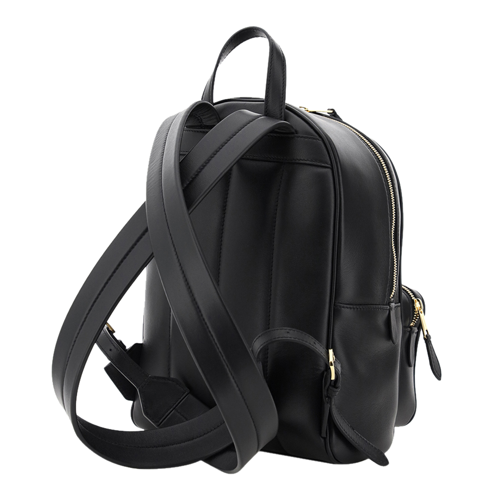 

Burberry Black Quilted Lambskin Leather TB Monogram Backpack