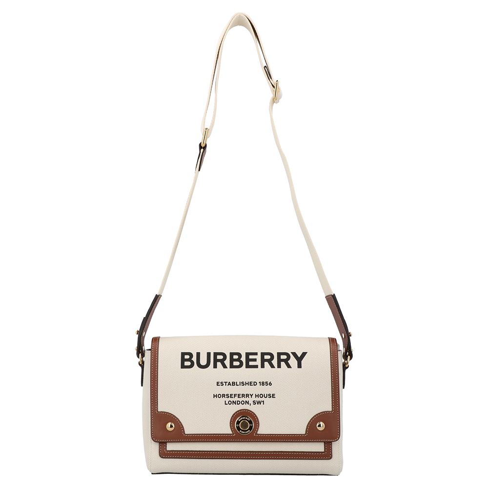 

Burberry Cream Print Canvas Note Horseferry Crossbody Bag