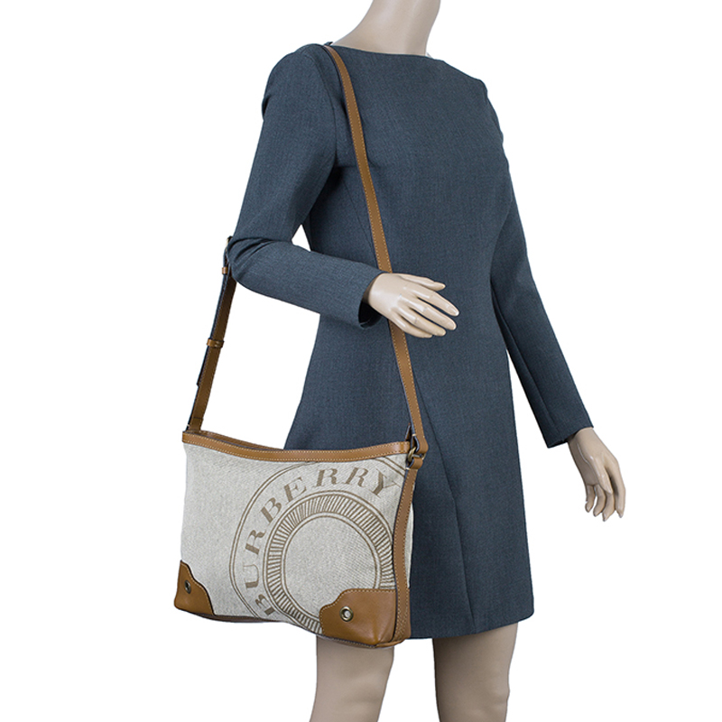 

Burberry Brown Canvas Crossbody Bag