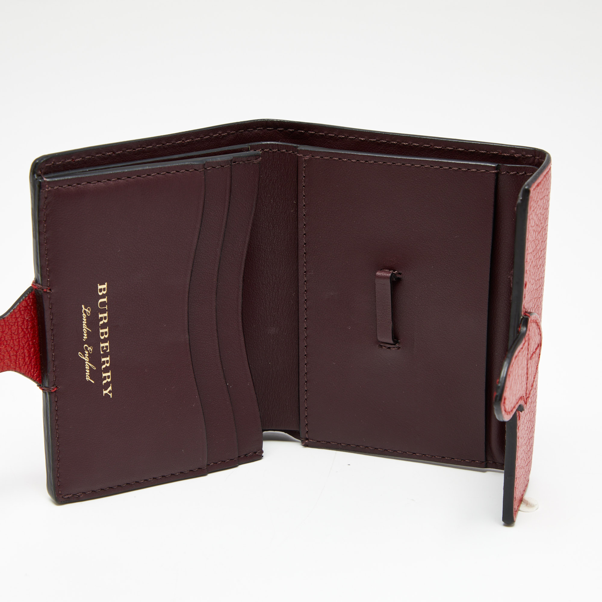 

Burberry Red Leather Harlow Flap Wallet