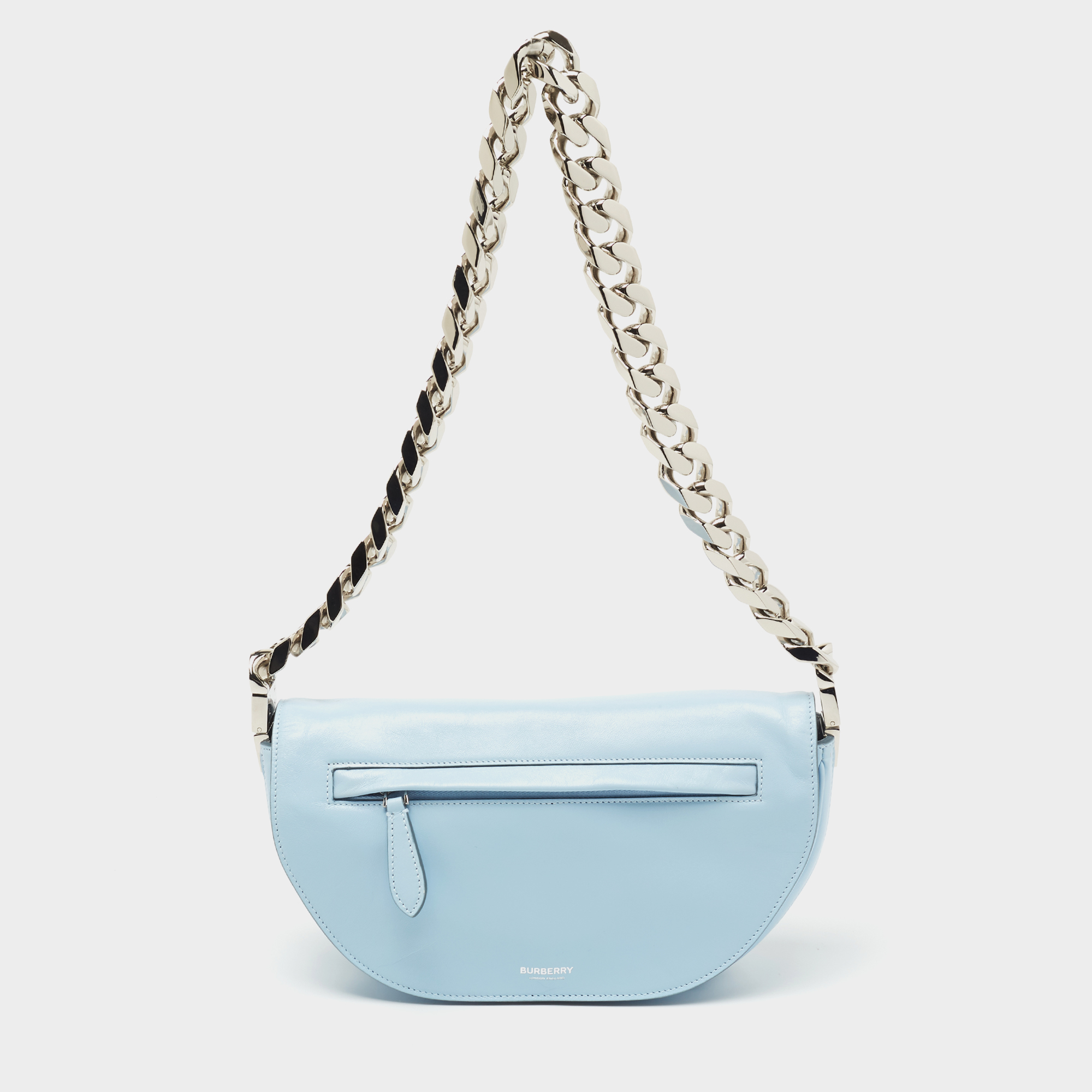 Burberry Pale Blue Soft Leather Small Olympia Shoulder Bag Burberry | TLC